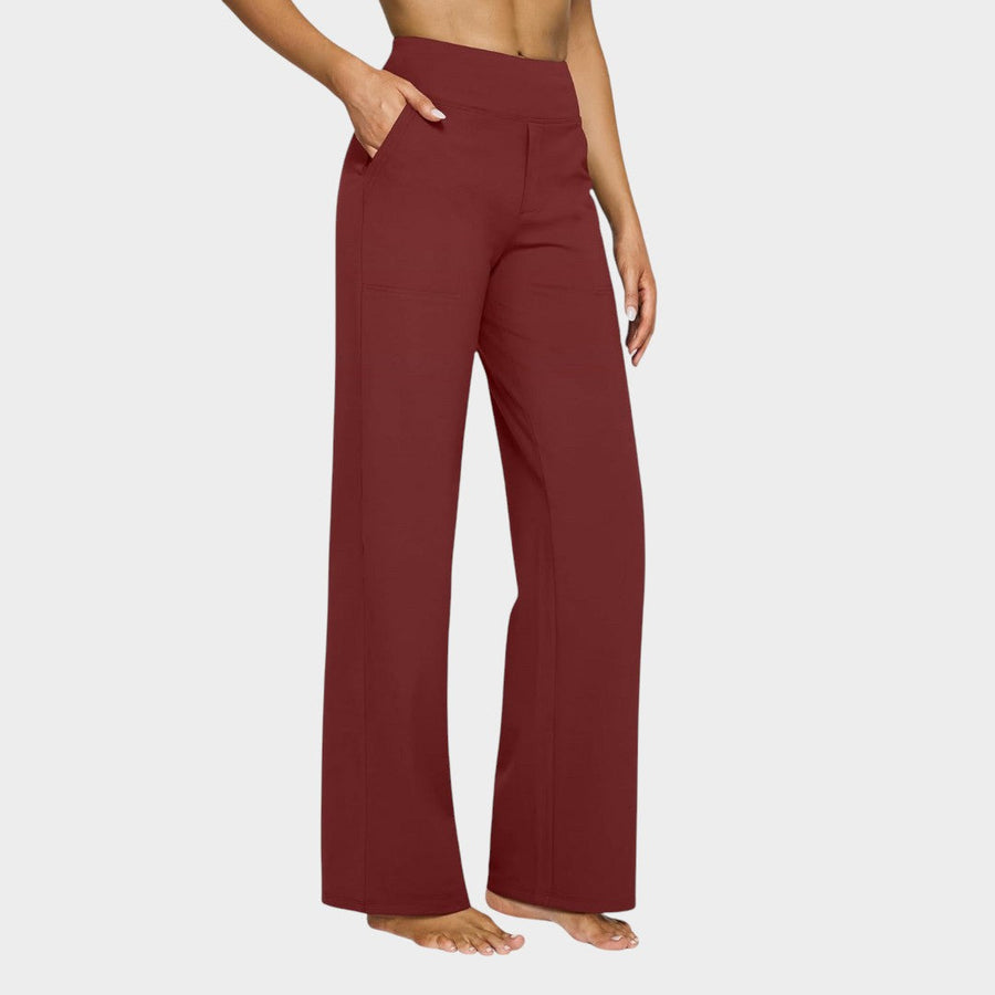 Calista | Pantalones de mujer de pierna ancha color marrón