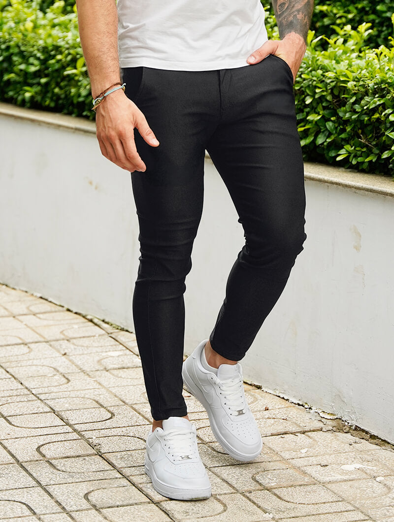 Lorenzo | Pantalones Elásticos Negro