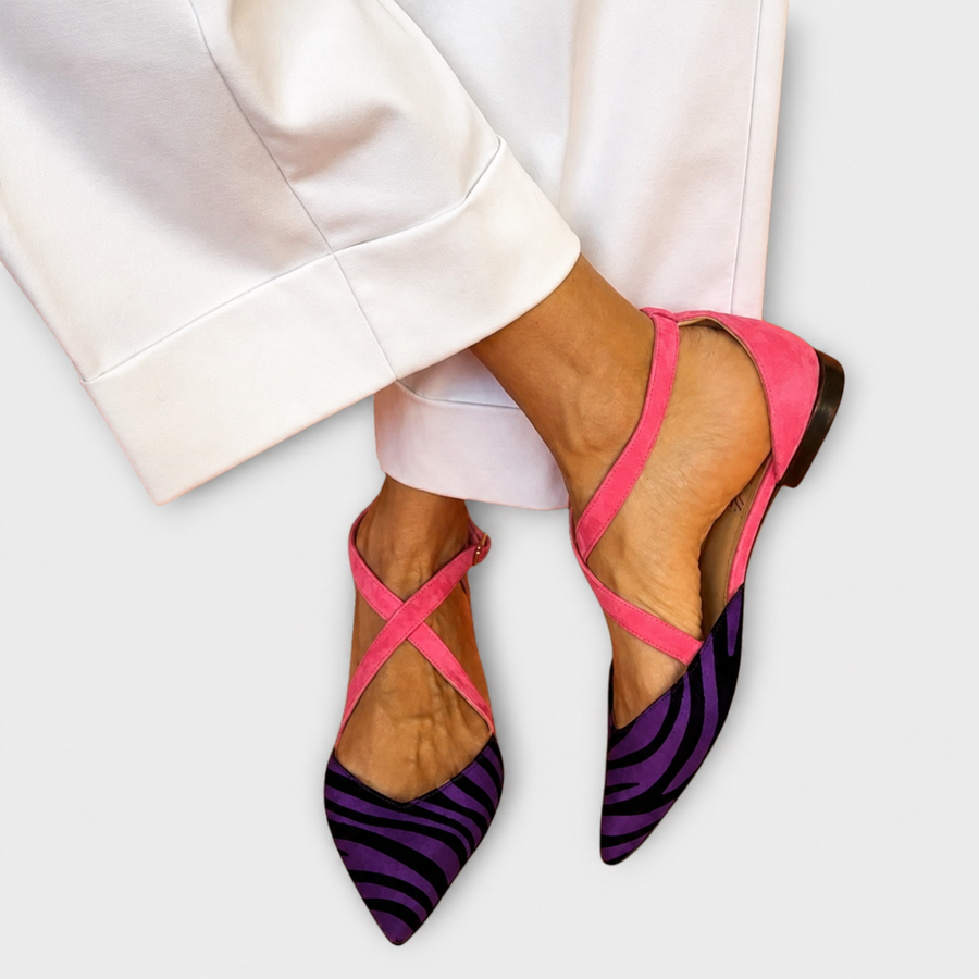 Virtudes | Bailarina Zebra Tiras Cruzadas