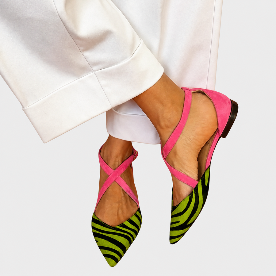 Virtudes | Bailarina Zebra Tiras Cruzadas