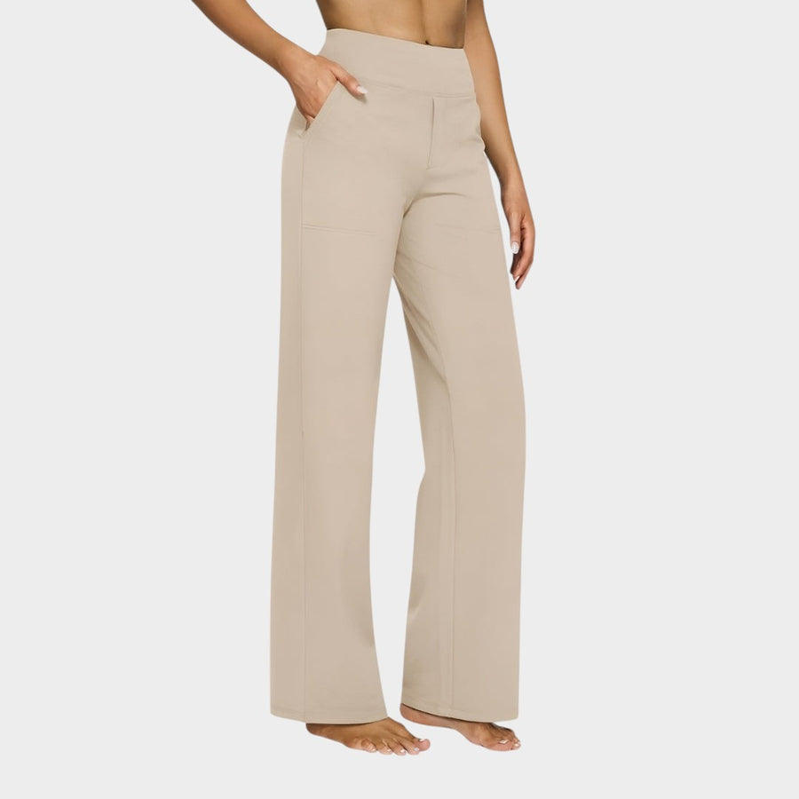 Calista | Pantalones de mujer de pierna ancha color marrón