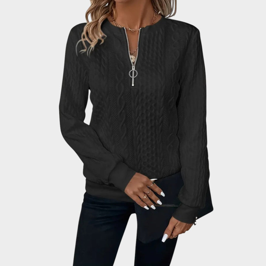 Zoey | Maglione in maglia morbida con cerniera