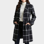 Adriana | Abrigo Clásico de Invierno con Estampado de Cuadros