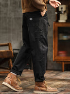 Pantalones utilitarios casuales de inspiración vintage para hombre
