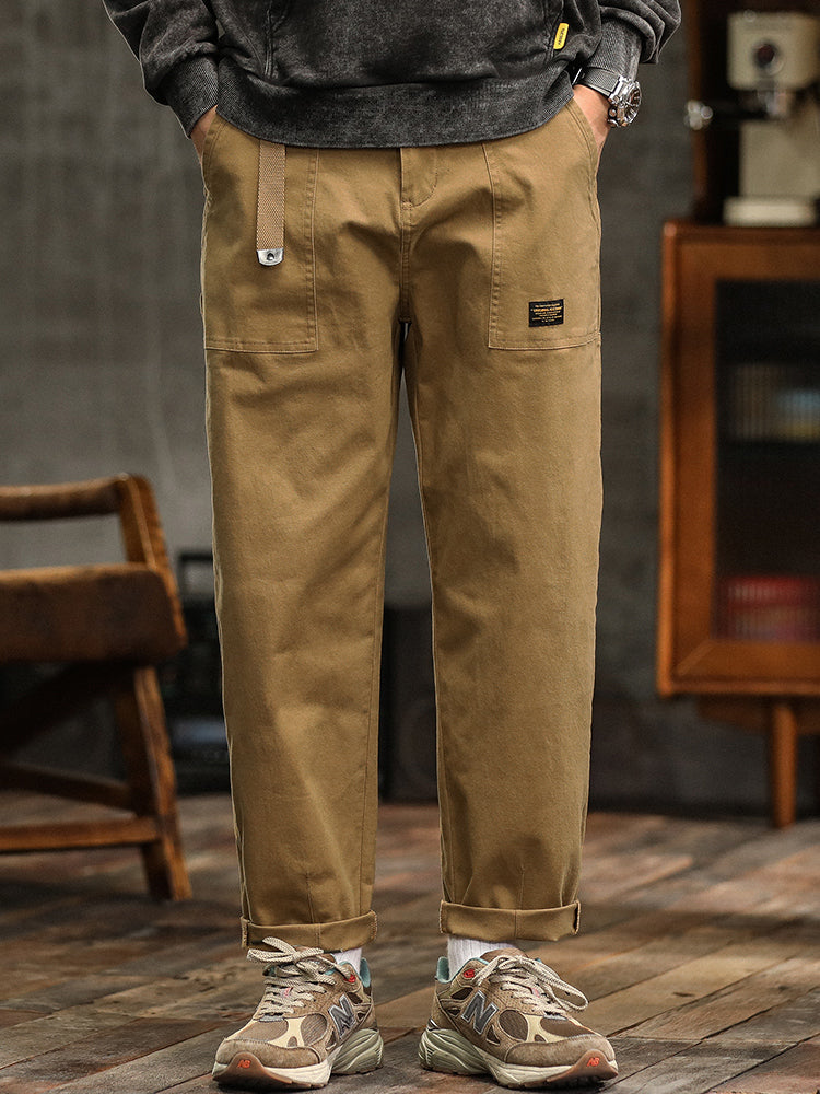 Pantalones utilitarios casuales de inspiración vintage para hombre