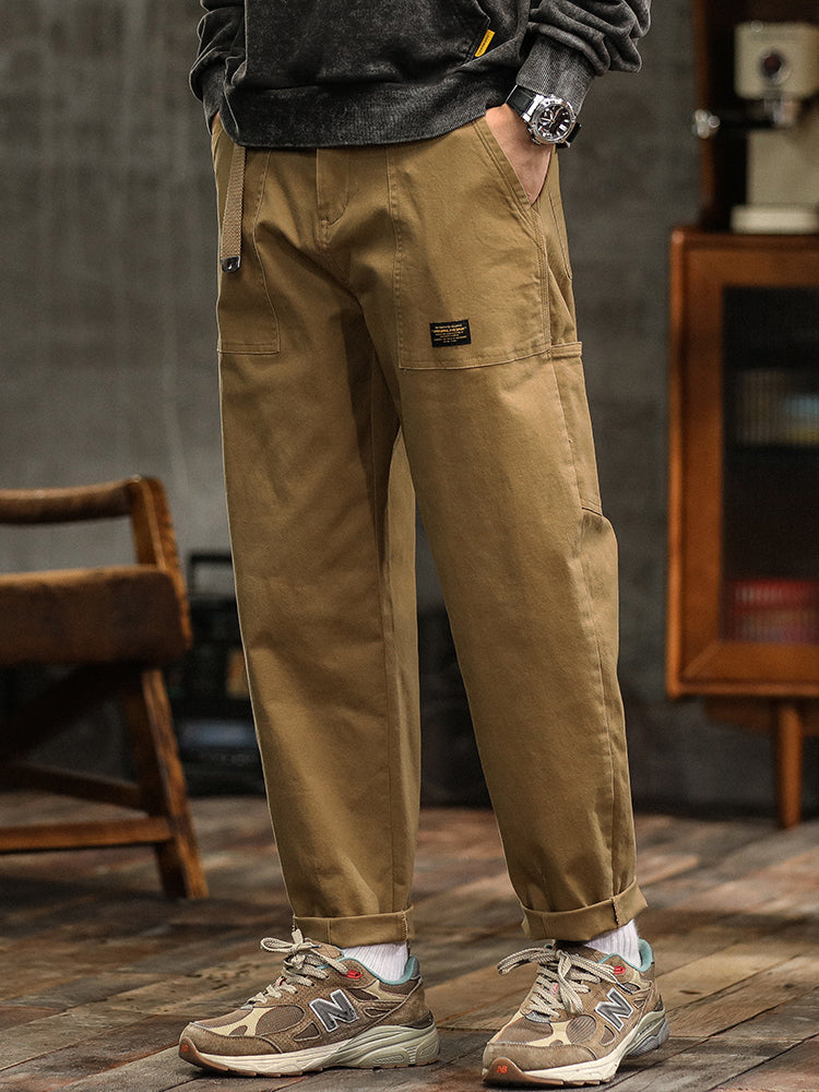 Pantalones utilitarios casuales de inspiración vintage para hombre
