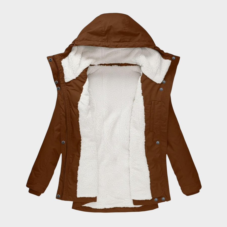 Anna | Chaqueta otoñal larga de felpa