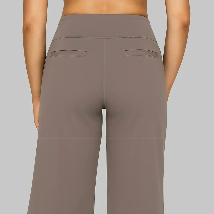 Calista | Pantalones de mujer de pierna ancha color marrón