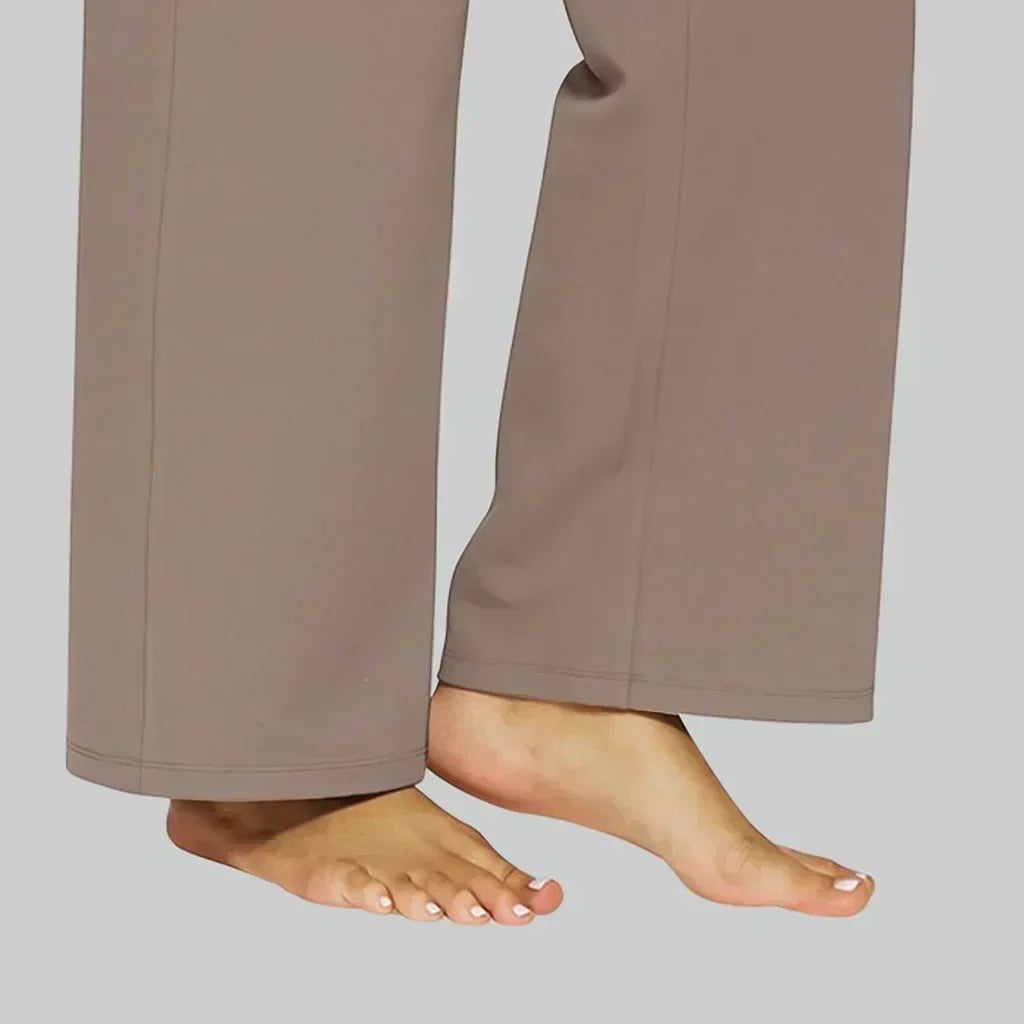 Calista | Pantalones de mujer de pierna ancha color marrón