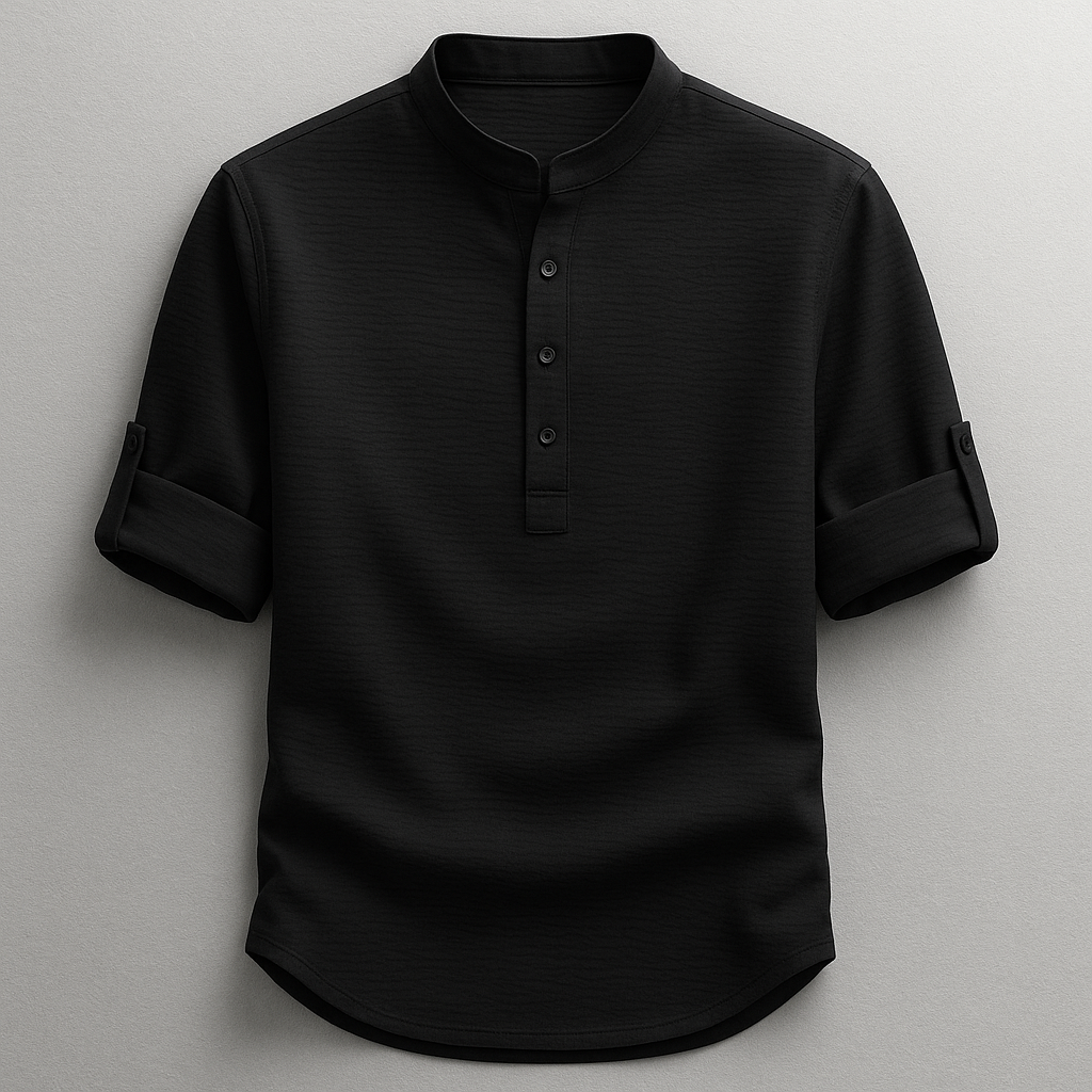 Camisa Henley Hudson - Negro
