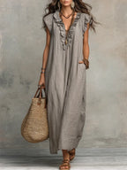 Camelia Vestido Maxi Bohemio con Escote en V