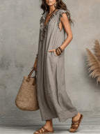 Camelia Vestido Maxi Bohemio con Escote en V